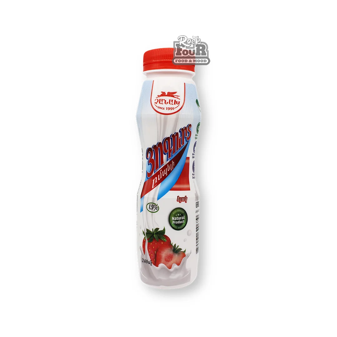 Drinking yoghurt "Chanakh" strawberry 1.5% 240ml